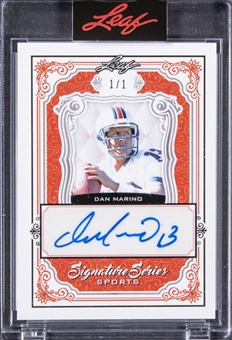 2021 Leaf Signature Series #SS-DM1 Dan Marino Signed Card (#1/1) - Leaf Encased